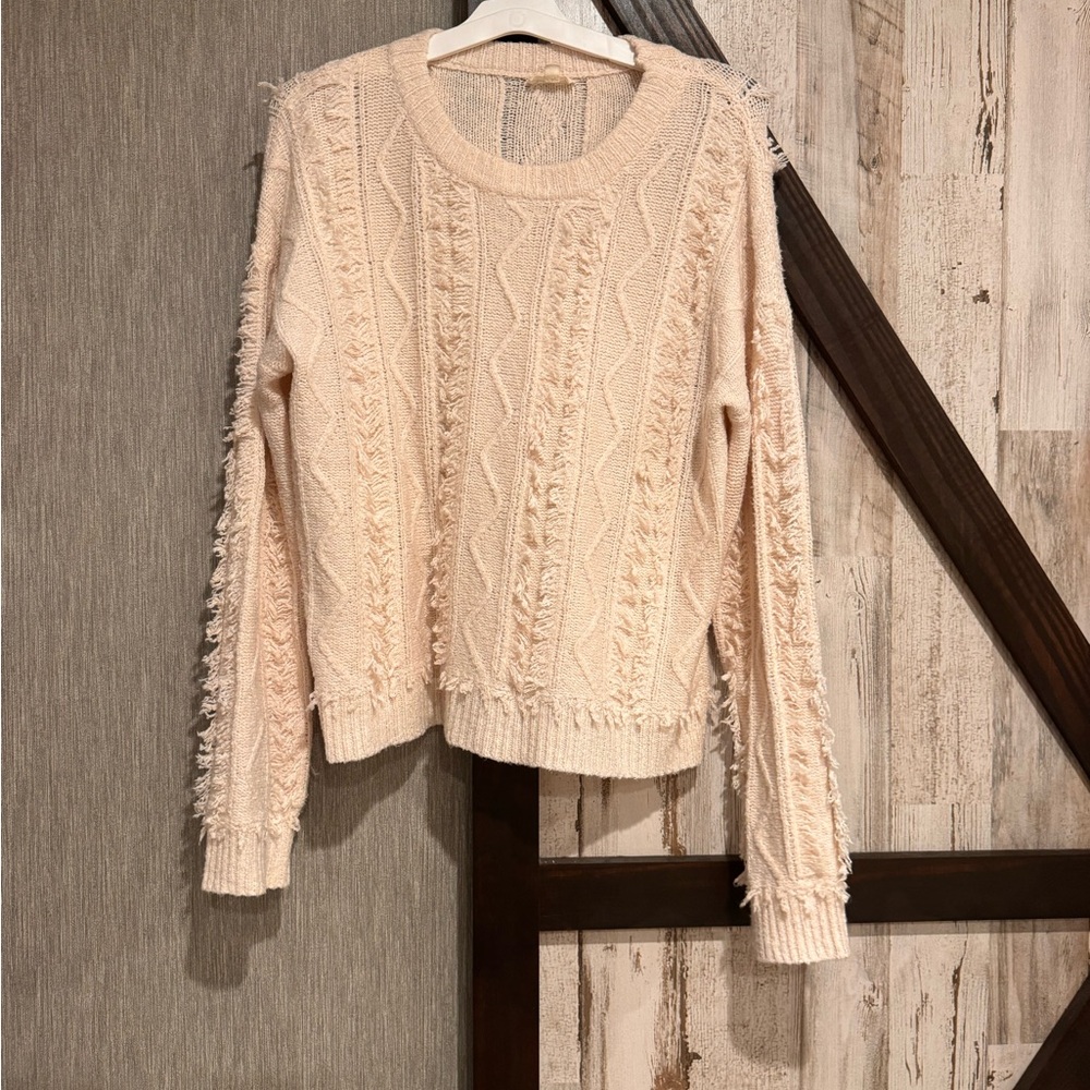 Hem & Thread Beige Cable Knit Sweater